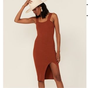 NWT Shyanne Rust ribbed sweater dress